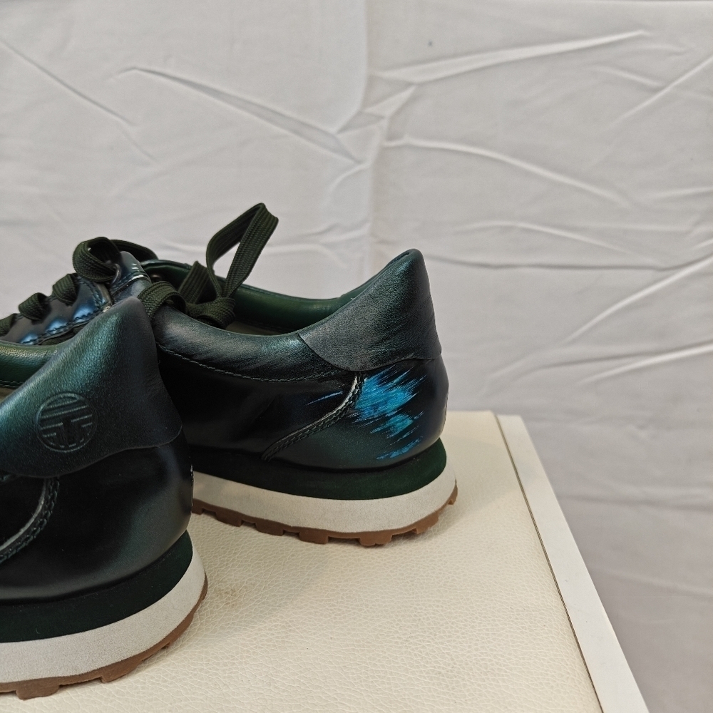 Tory Burch Sport Green Metallic Athletic Lace-up Shoes Sneakers Size 8 Women's - Picture 8 of 14